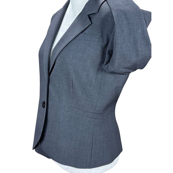 Calvin Klein Womens 8 Gray Stretch Suit Blazer Jacket Winter Chic Classic Office - Picture 6 of 10